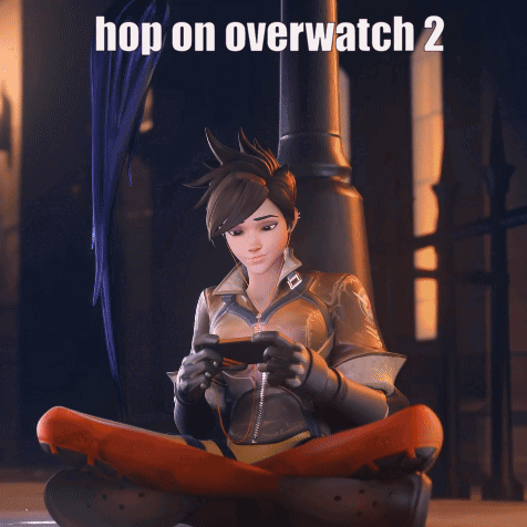 Overwatch Hop On Overwatch GIF. This 476 x 476 animated GIF is part of our tracer and widowmaker collection. Related themes include kissing, tracer…