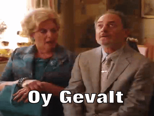 Oy Gevalt Oy Vey GIF. This 498 x 374 animated GIF is part of our oy vey collection. Related themes include oh my god. Created by snackyb. View the original…