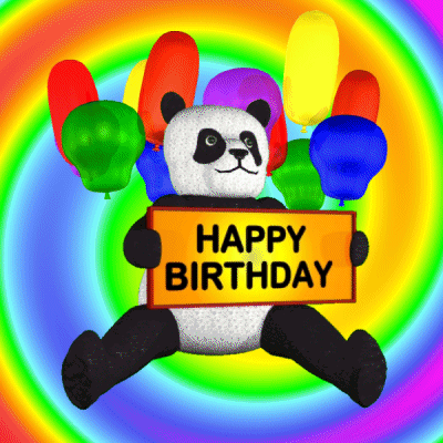 Panda Happy Birthday Birthday Balloons GIF. This 400 x 400 animated GIF is part of our little girl happy birthday collection. Related themes include…