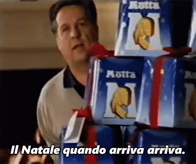 Panettone Motta Renato Pozzetto Pubblicità Spot Buon Natale Auguri GIF