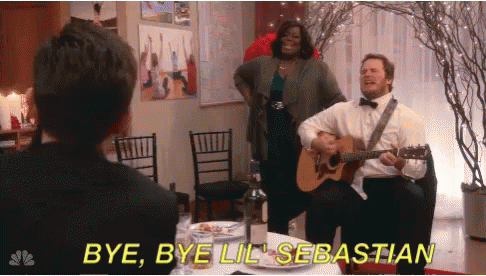 Parksandrec Lilsebastion GIF. This 486 x 276 animated GIF is part of our lil sebastian collection. Related themes include bye, guitar, music. View the…