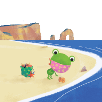 Partly Cloudy Froggy Sticker