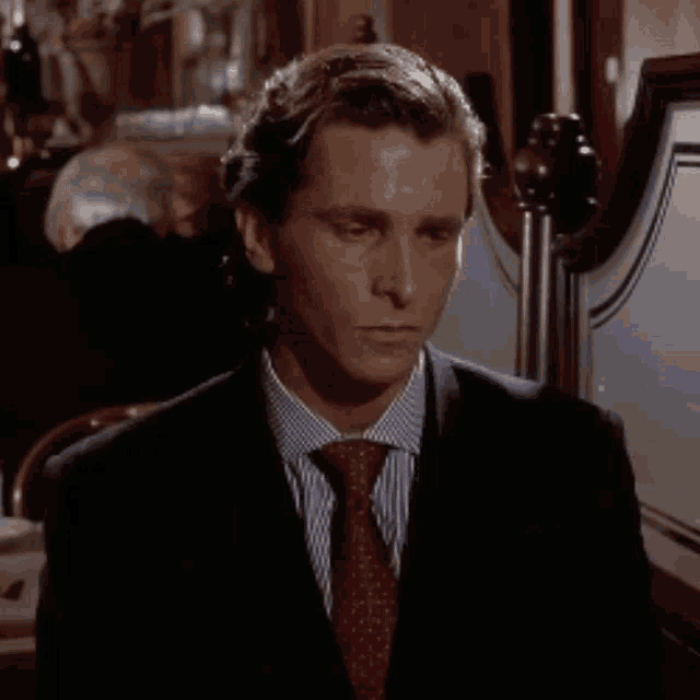 Patrick Bateman Yeah Right GIF