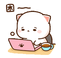 Peach Cat Goma Sticker