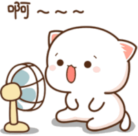 Peach Goma Fan Mouth Summer Sticker