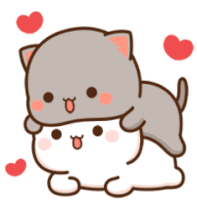 Peach Goma Love Happy Lie Wiggle Sticker