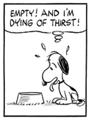 Peanuts Snoopy Is Thirsty Faucet It Rains In His Water Dish Miracle GIF