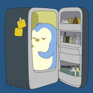 Pengu Pudgy GIF. This 300 x 300 animated GIF is part of our sad leaving collection. Related themes include hiding, pengu, penguin. Created by PudgyPenguins…