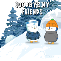 Penguin Friends Hill Sticker