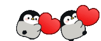 Penguin Heart Sticker
