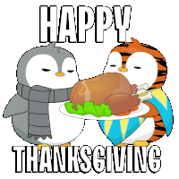 Penguin Thanksgiving Sticker