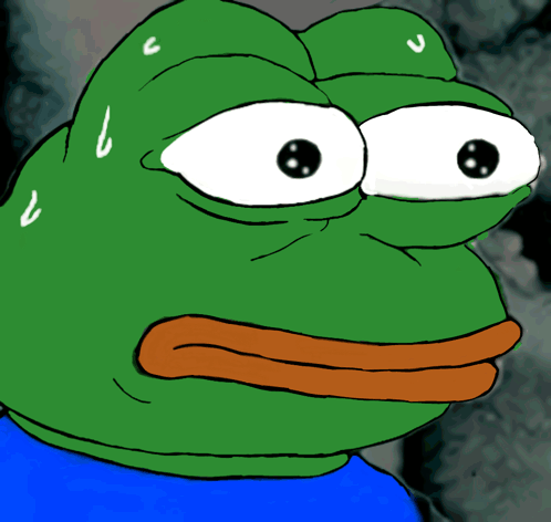 Pepe Nervous Pepe The Frog GIF. This 498 x 472 animated GIF is part of our pepe frog sad collection. Related themes include anxious, frog, nervous. Created…