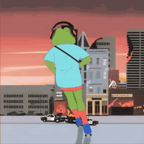 Pepe Roller Skating GIF. This 498 x 498 animated GIF is part of our roller skating collection. Created by Karmajolt. View the original animation, share it…