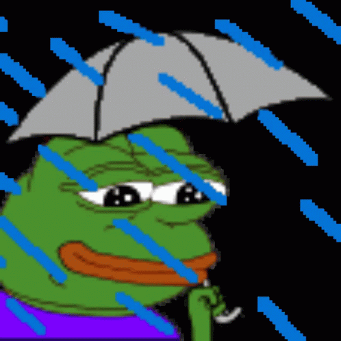 Pepe The Frog Rain GIF. This 498 x 498 animated GIF is part of our pepe frog sad collection. Related themes include rain, sad. Created by beann99. View the…