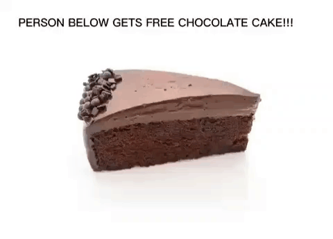 Person Below Me Gets Chocolate Cake GIF