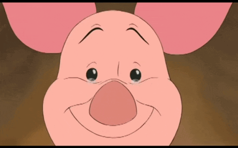 Piglet Happy Tears GIF
