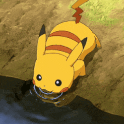 Pikachu Drinking GIF