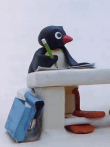 Pingu Tapping Forehead GIF