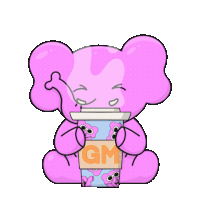 Pink Elephant Sticker