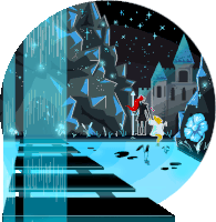 Pixel Art Waterfall Sticker