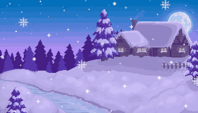 Pixel Snow Art GIF