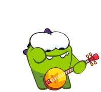 Playing Guitar Om Nom Sticker