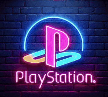 Playstation Neon Sign Ps1 Psx Logo GIF