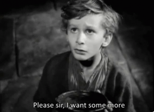 Please Sir I Want Some More GIF. This 498 x 364 animated GIF is part of our oliver twist please sir collection. Related themes include food, hungry. Created…
