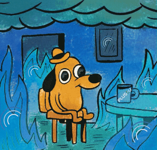 Plus4u This Is Fine GIF