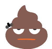 Poop Emoji Eats A Fly Sticker