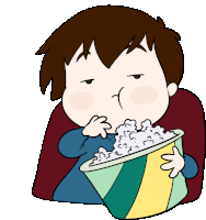 Popcorn Cartoon Sticker