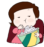 Popcorn Watching Sticker