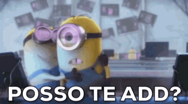 Posso Te Add? Me Add No Whats? Facebook /Whatsapp Minions GIF