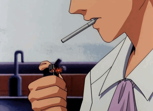Prendiendo Un Cigarro Es Cine GIF