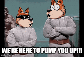 Pump You Up Goofs GIF. This 360 x 243 animated GIF is part of our hans and franz collection. Created by VirtuallyMadeMemes. View the original animation…