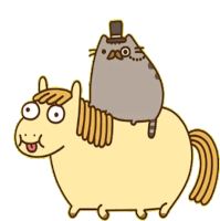 Pusheen On A Horse Sticker