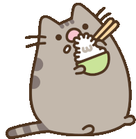 Pusheen Pusheen Eating Sticker