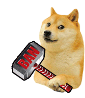Quick Ban Ban Hammer Sticker