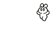 Rabbit White Sticker