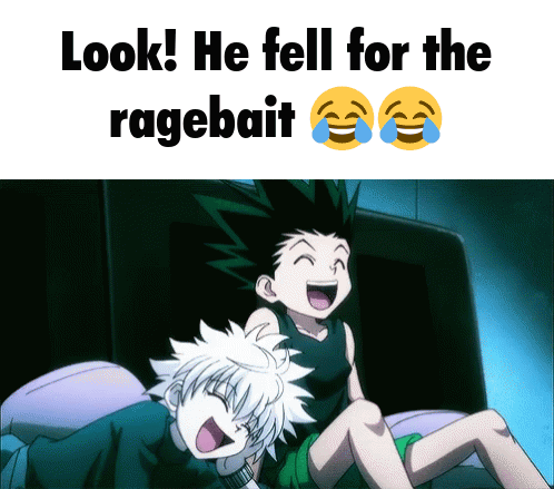 Ragebait Hxh GIF. This 498 x 439 animated GIF is part of our hunter x hunter gon collection. Related themes include funny, killua. Created by ehun41273…