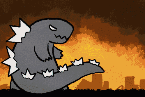 Rainbow Godzilla GIF