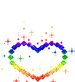 Rainbow Heart Glitter Heart Sticker