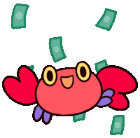 Raining Money Crabby Crab Sticker