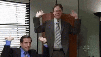 Raise The Roof Praise GIF. This 350 x 198 animated GIF is part of our its happening the office collection. Related themes include praise, the office…