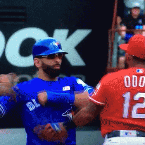Rangers Odor GIF. This 496 x 498 animated GIF is part of our jose bautista collection. Related themes include blue, fight. View the original animation…