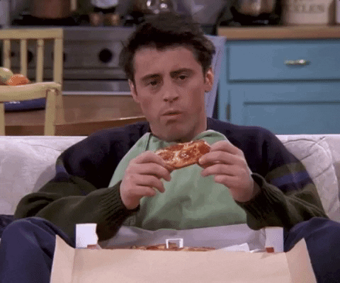 Reaction Friends GIF. This 480 x 400 animated GIF is part of our joey doesnt share food collection. Related themes include joey tribbiani, pizza, reaction…
