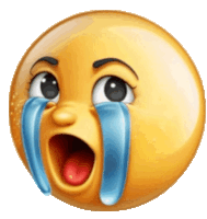 Realistic Sob Crying Emoji Sticker