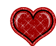 Red Heart Red Sparkle Heart Sticker