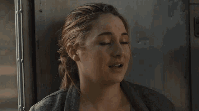 Relieved Shailene Woodley GIF