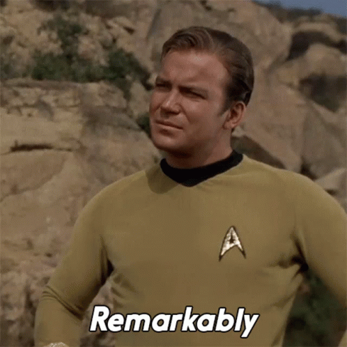 Remarkably Peaceful Captain Kirk GIF
